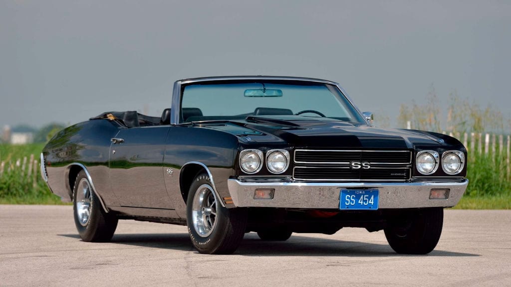 Photo of a Black 70 Chevelle Super sport Convertible